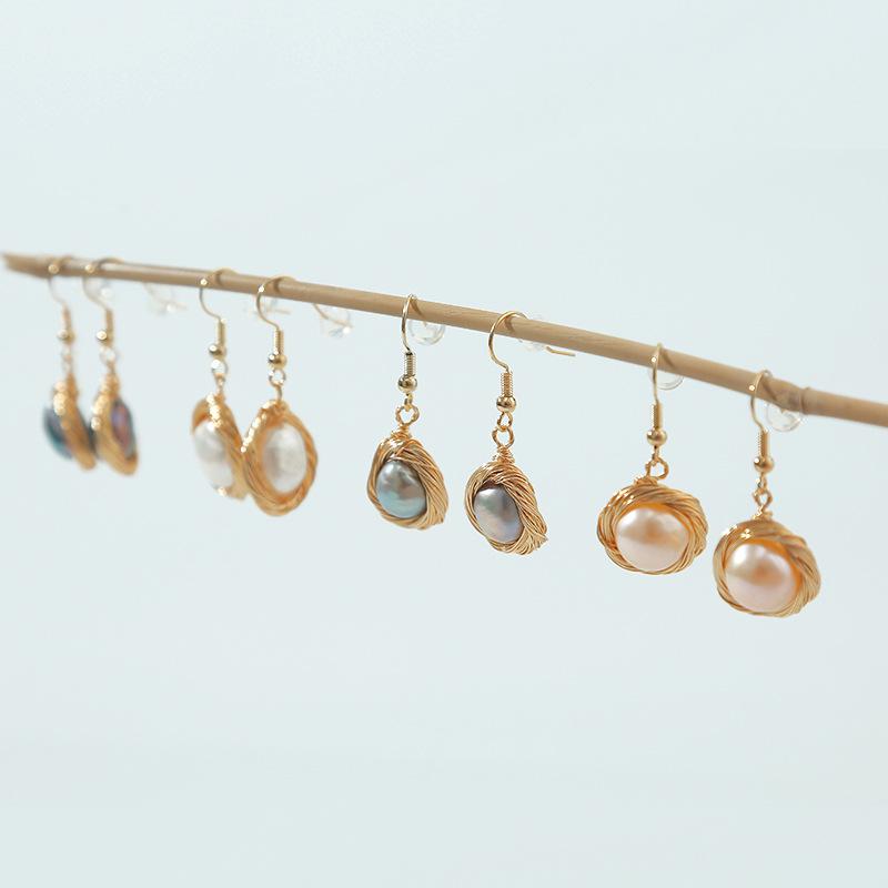 My Bright Day Natural Shape Pearl Drop Earrings
