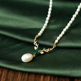 Deer for a Dear Pearl Necklace